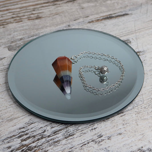 Chakra Bonded Faceted Pendulum | Alignment, Balance & Energy Flow