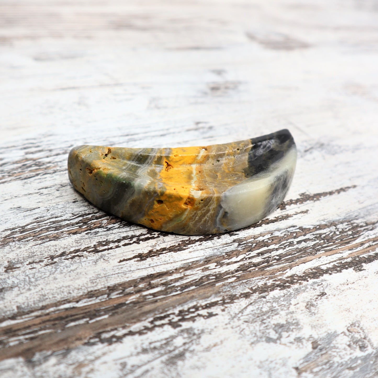 Bumblebee Jasper Moon Bowl | Confidence & Joyful Energy