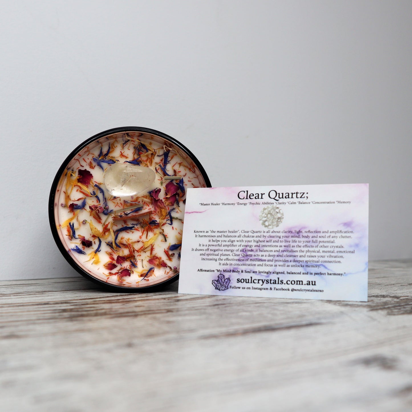 'Harmony + Balance' Soy Candle | Clear Quartz