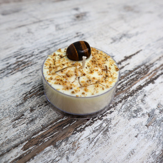 'Brave + Empowered' Maxi Tealight | Tiger Eye