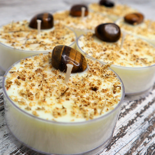 'Brave + Empowered' Maxi Tealight | Tiger Eye