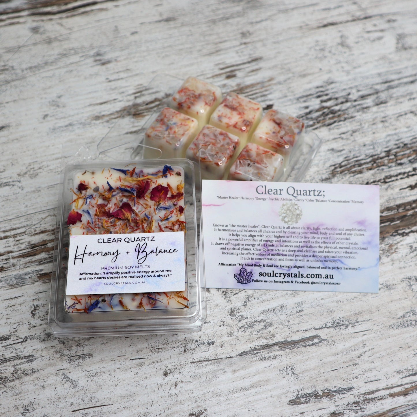 'Harmony + Balance' Soy Wax Melts | Clear Quartz