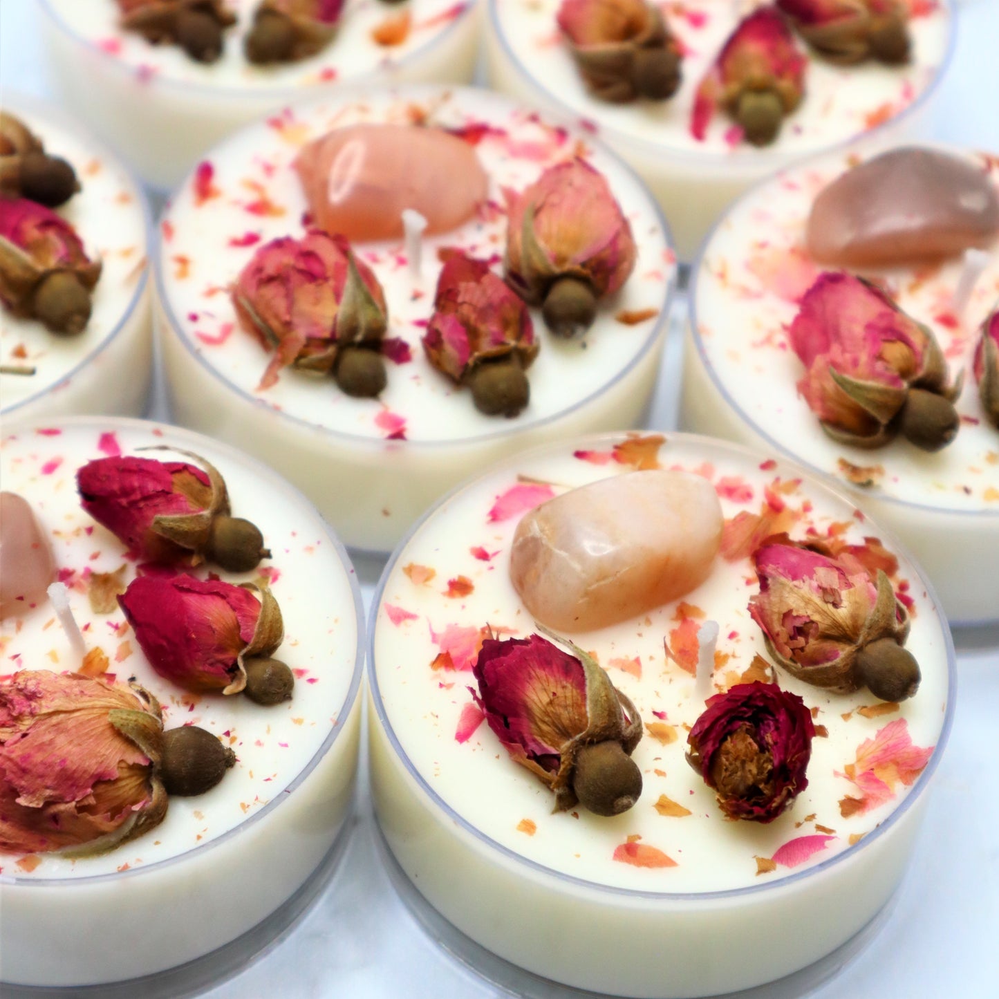 'New Beginnings' Maxi Tealight | Peach Moonstone