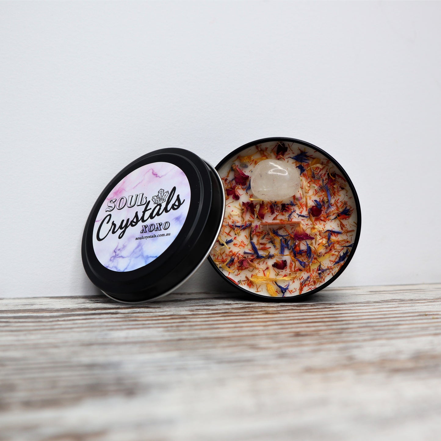 'Harmony + Balance' Soy Candle Tin | Clear Quartz