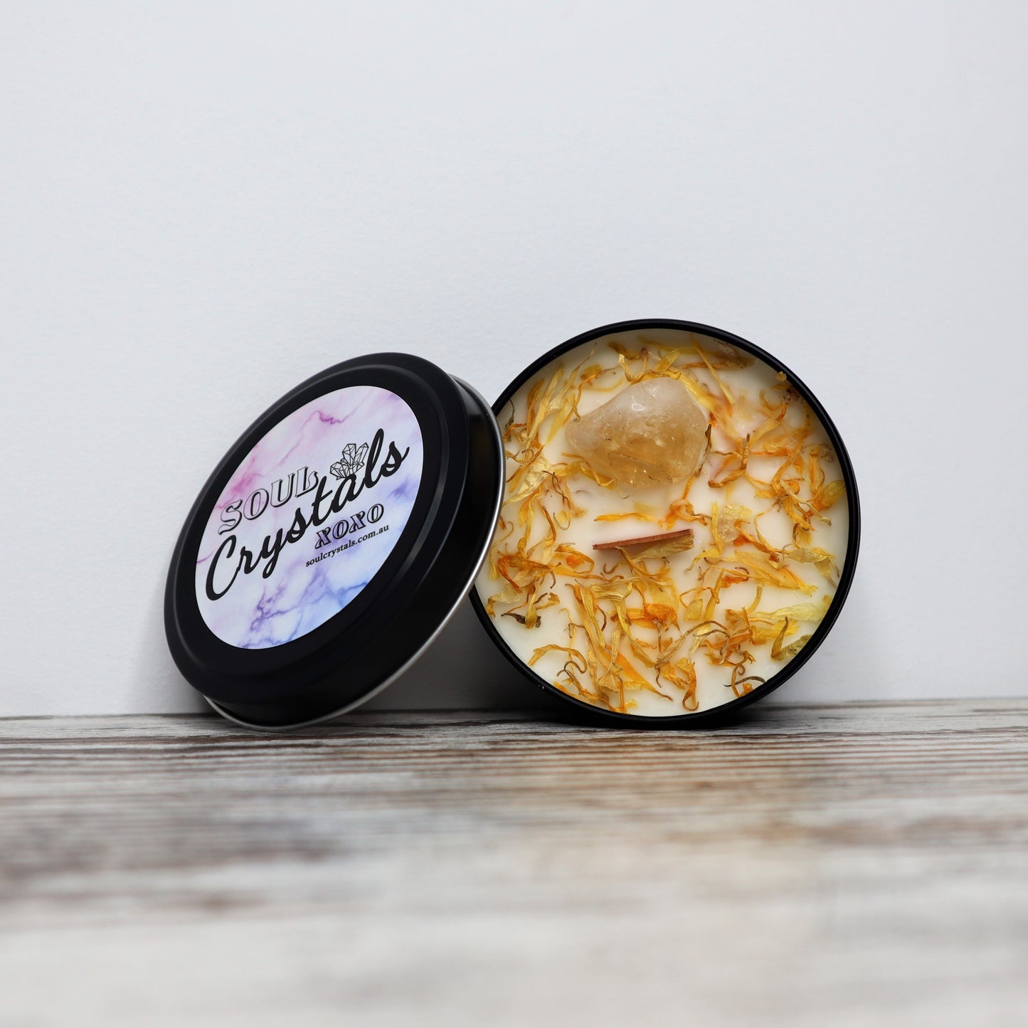 'Dream, Believe, Achieve' Soy Candle Tin | Citrine