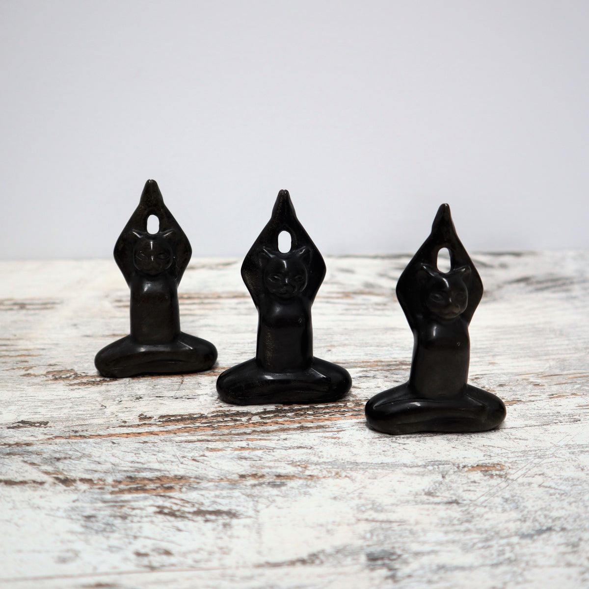 Gold Sheen Obsidian Yoga Cat | Intuitively Chosen | Protection, Focus & Inner Power