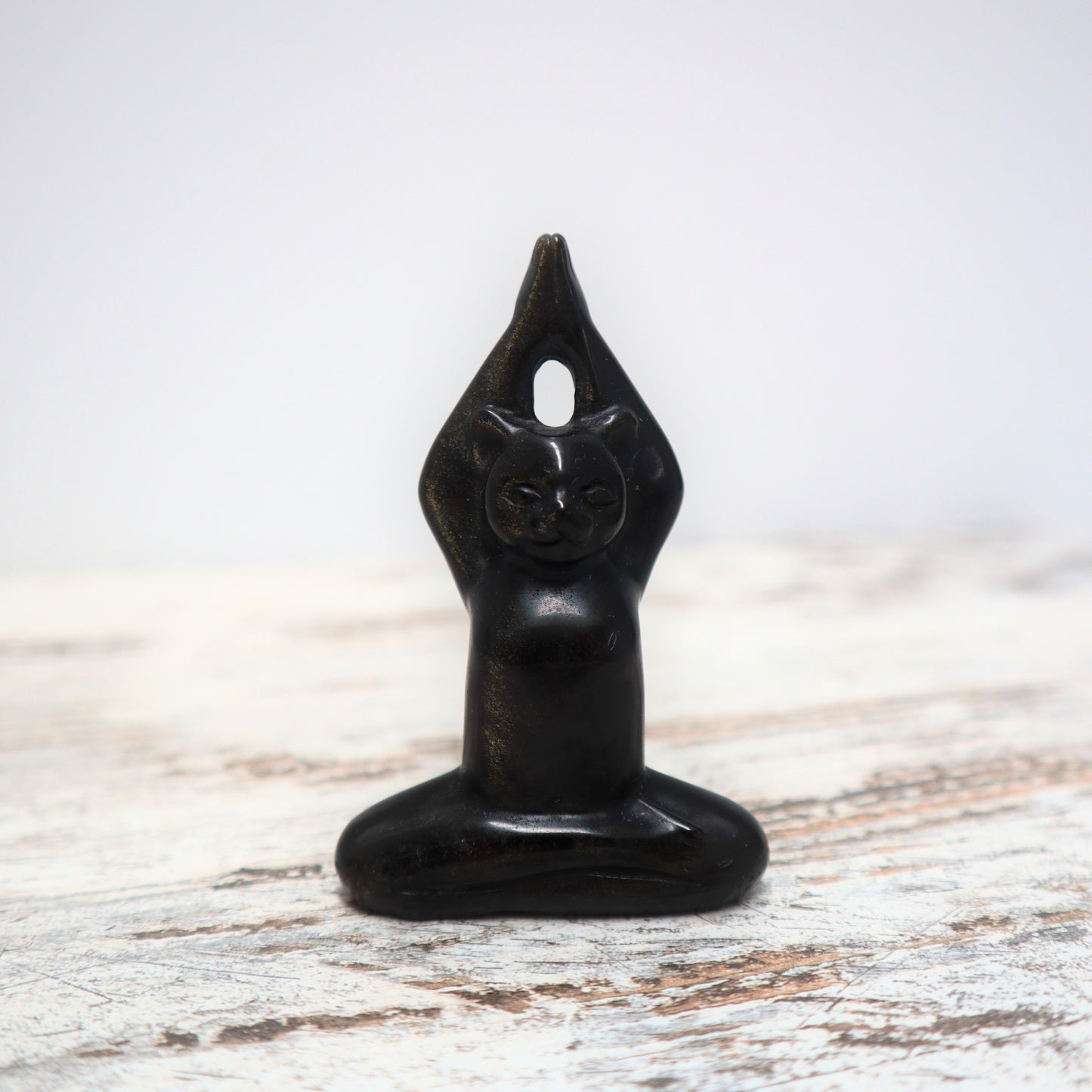Gold Sheen Obsidian Yoga Cat