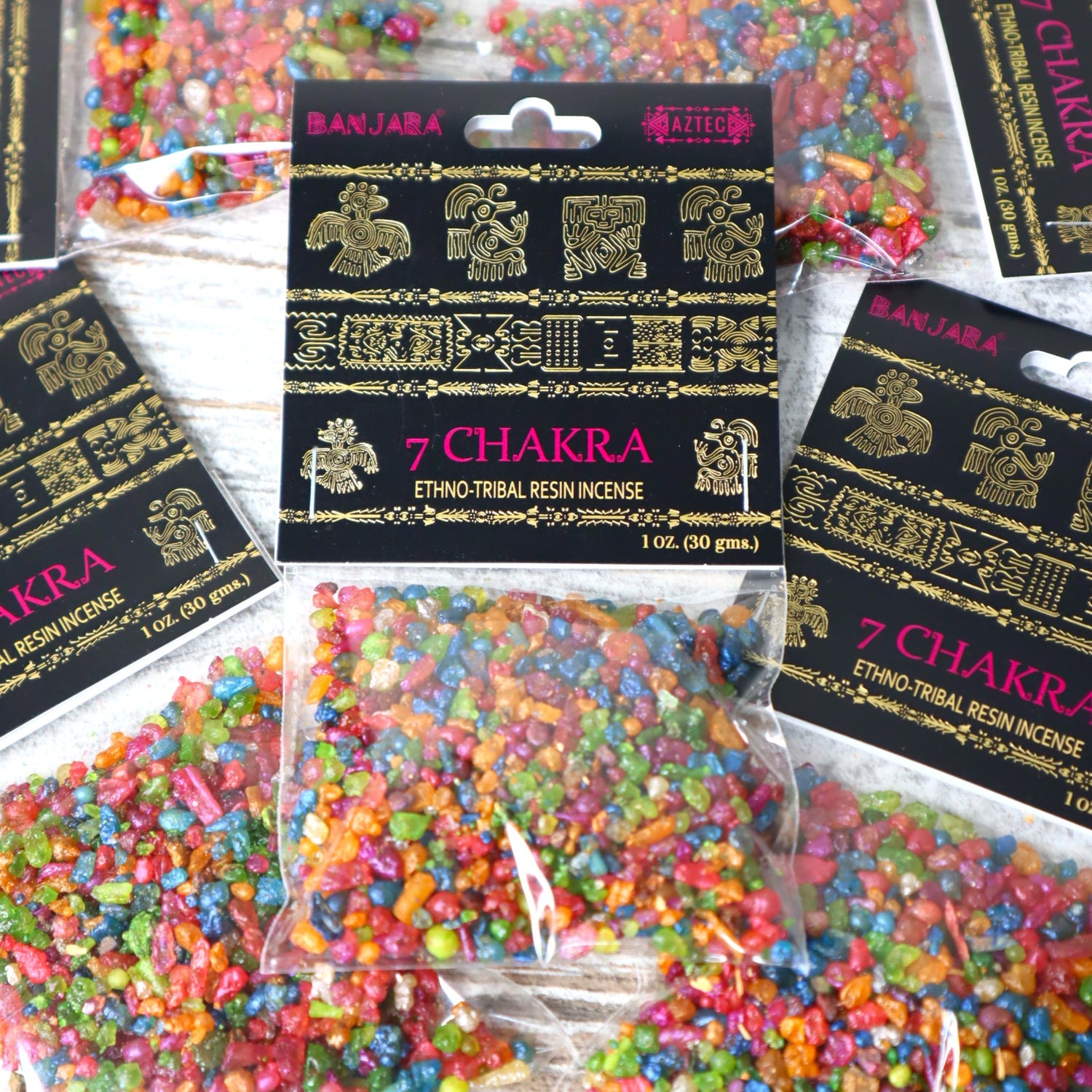 Banjara 7 Chakra Resin Incense 30g | Balance, Alignment &amp; Harmony
