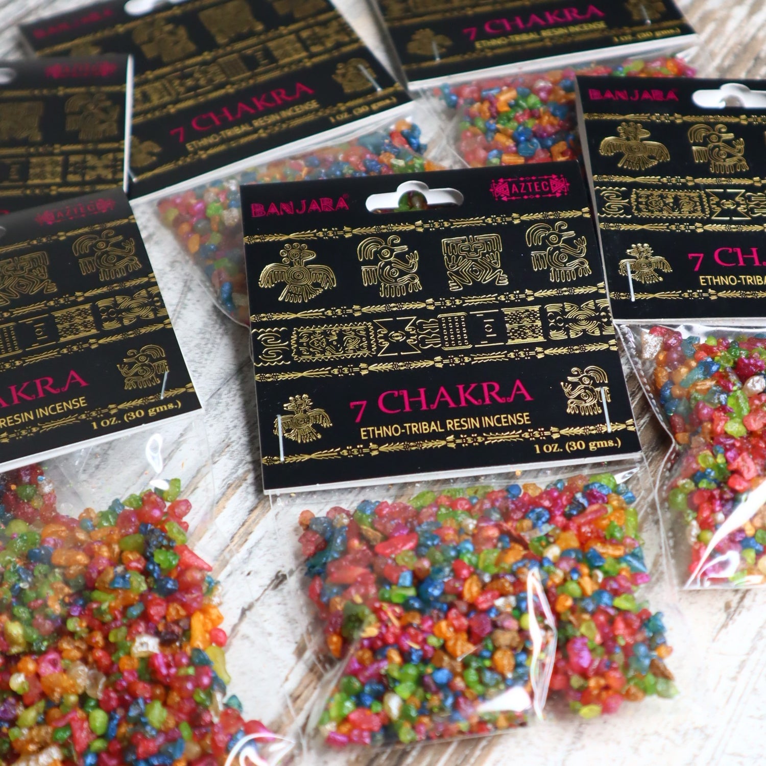 Banjara 7 Chakra Resin Incense 30g | Balance, Alignment &amp; Harmony
