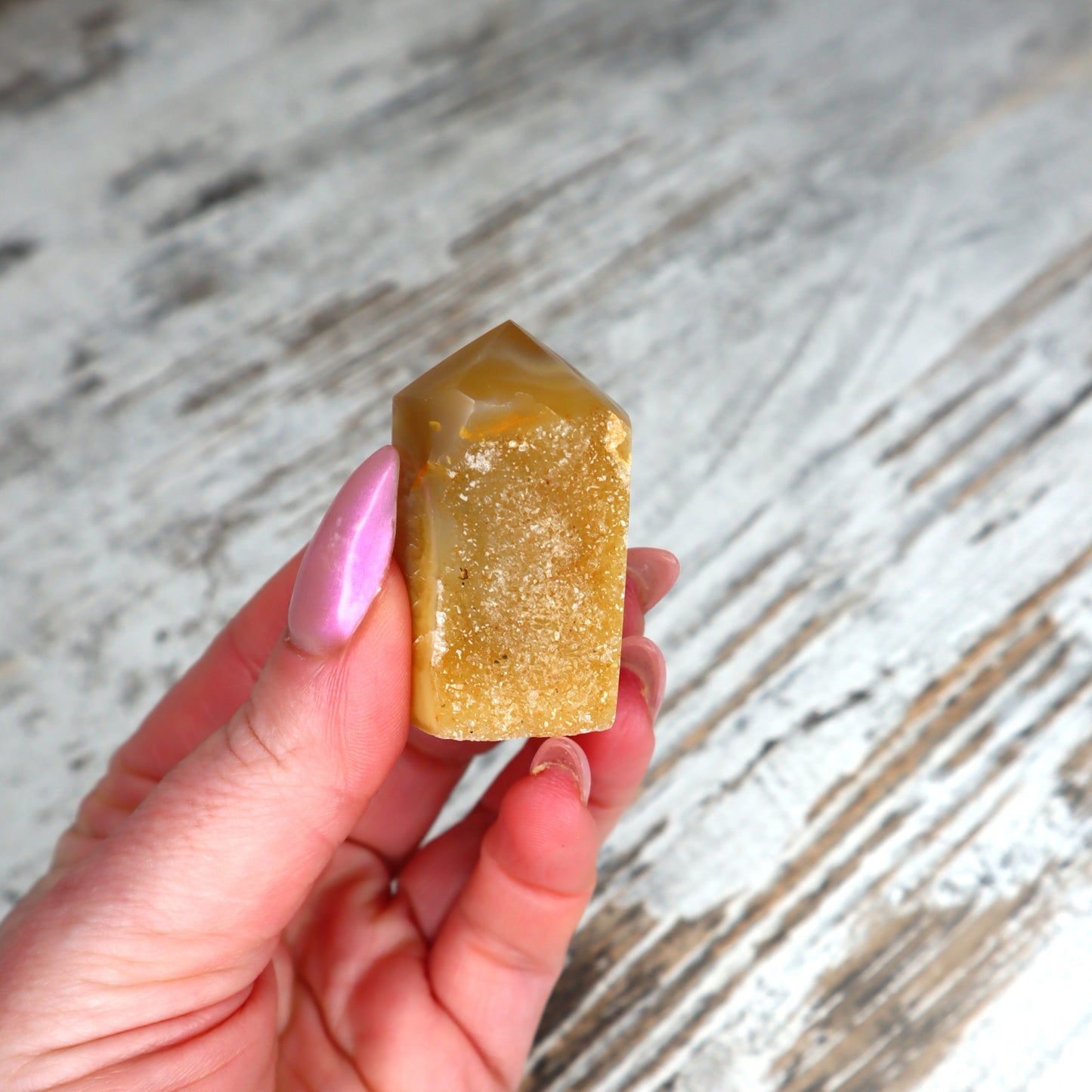 Golden Druzy Agate Tower | Joy · Confidence · Vitality