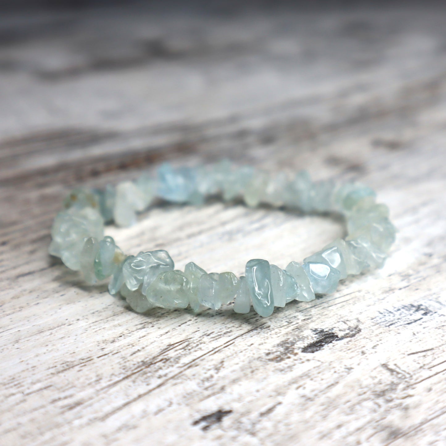 Aquamarine Crystal Chip Bracelet