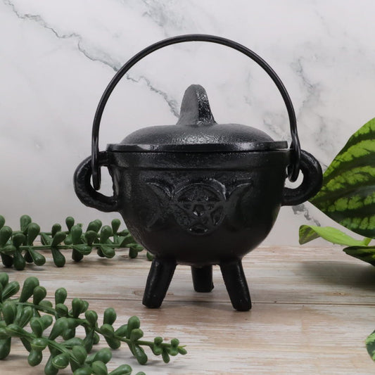 Cast Iron Triple Moon Cauldron | Protection, Cleansing & Ritual Power