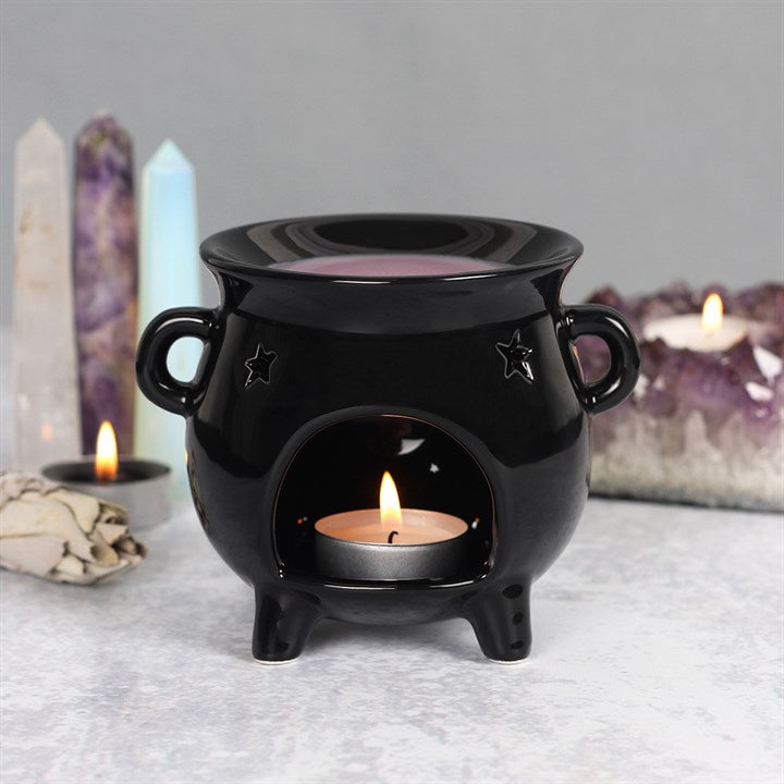 Black Cauldron Oil Burner | 13cm | Protection, Ritual &amp; Witchy Ambience