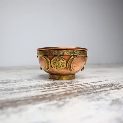 Triple Moon Copper Offering Bowl (7.5CM)