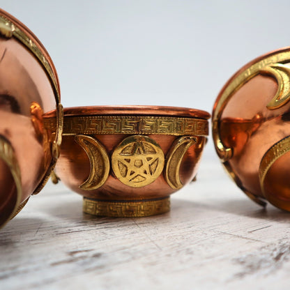 Triple Moon Copper Offering Bowl (7.5CM)