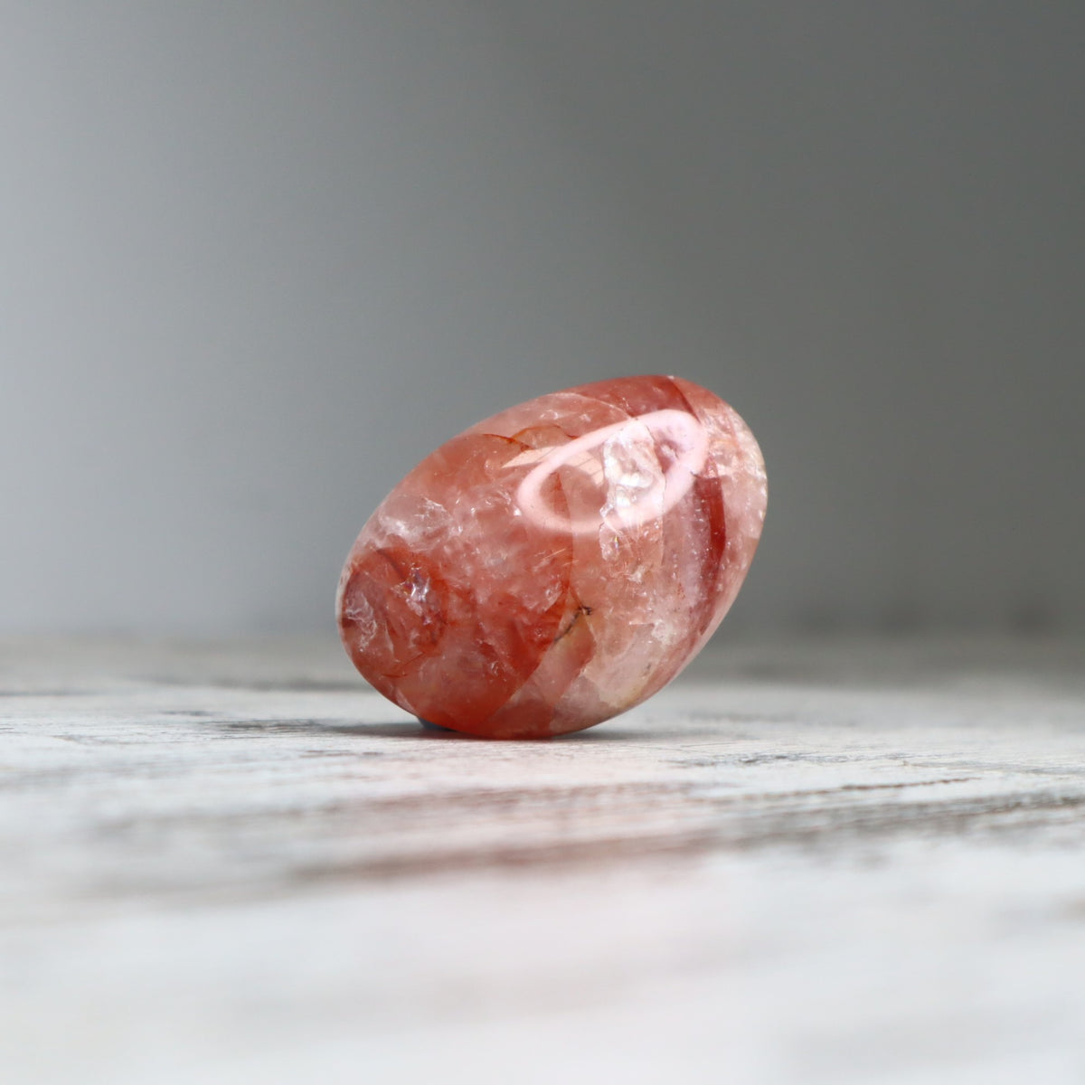 Fire Quartz Palm Stone | Grounding, Courage &amp; Emotional Clarity