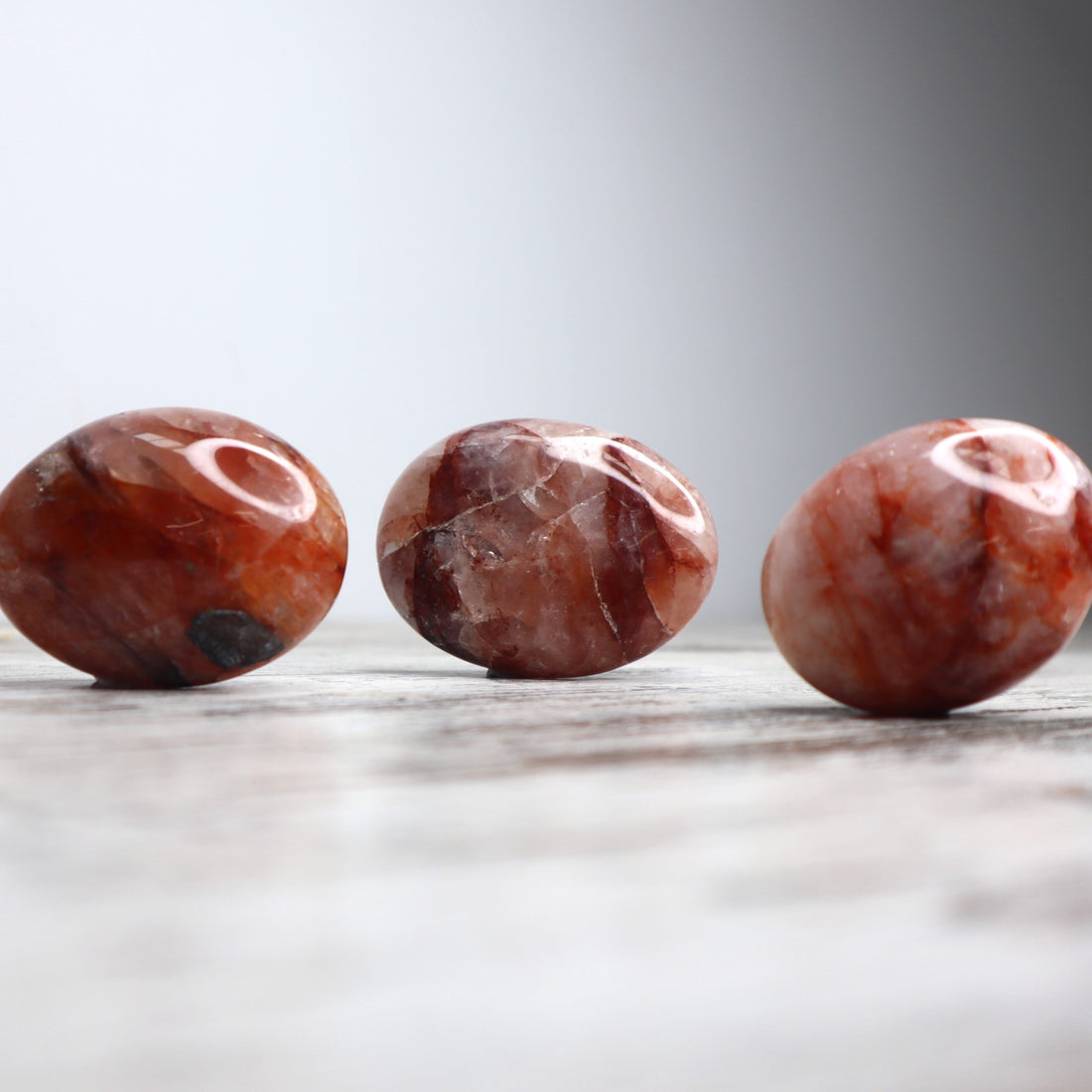 Fire Quartz Palm Stone | Grounding, Courage &amp; Emotional Clarity