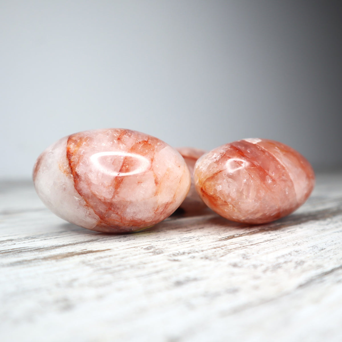 Fire Quartz Palm Stone | Grounding, Courage &amp; Emotional Clarity