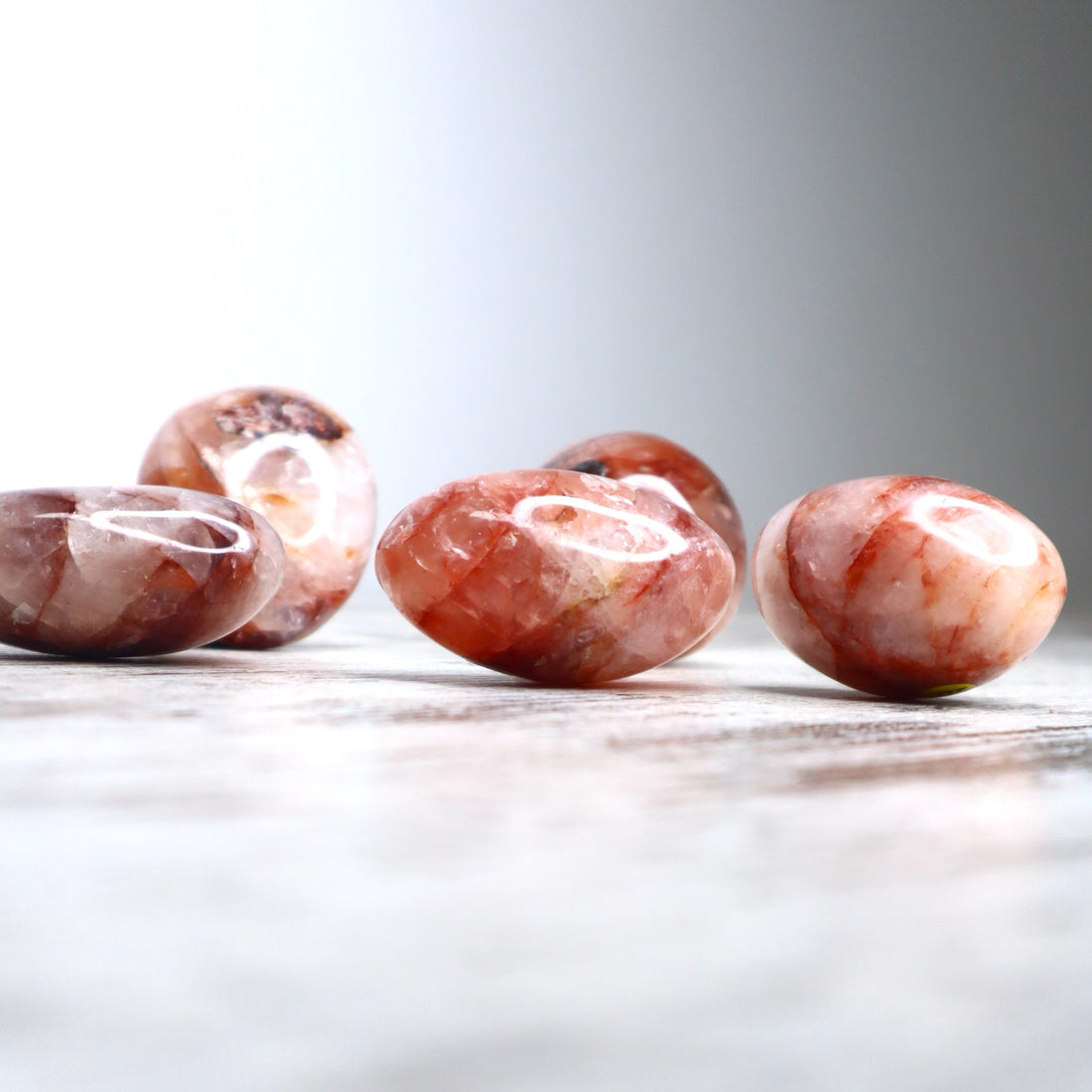 Fire Quartz Palm Stone | Grounding, Courage &amp; Emotional Clarity