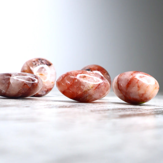 Fire Quartz Palm Stone | Grounding, Courage & Emotional Clarity