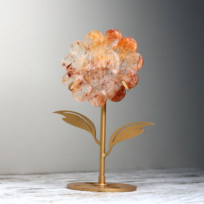 Hematoid Quartz Sunflower on Stand | Joy, Vitality &amp; Positive Energy