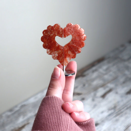 Strawberry Quartz Heart on Stand | Love, Joy & Emotional Renewal