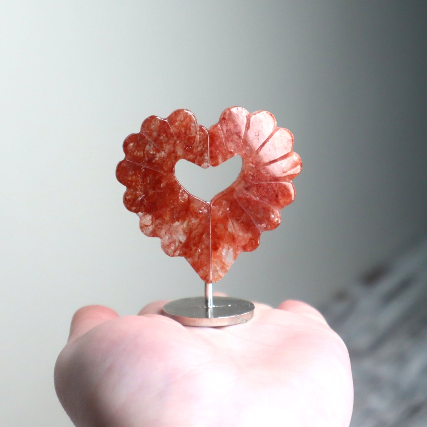 Strawberry Quartz Heart on Stand | Love, Joy & Emotional Renewal