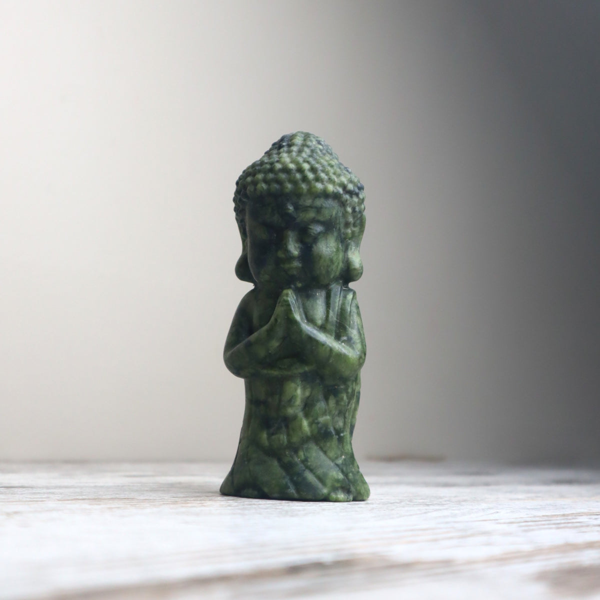 Xiuyan Jade (Serpentine) Buddha Carving | Peace, Wisdom &amp; Harmony