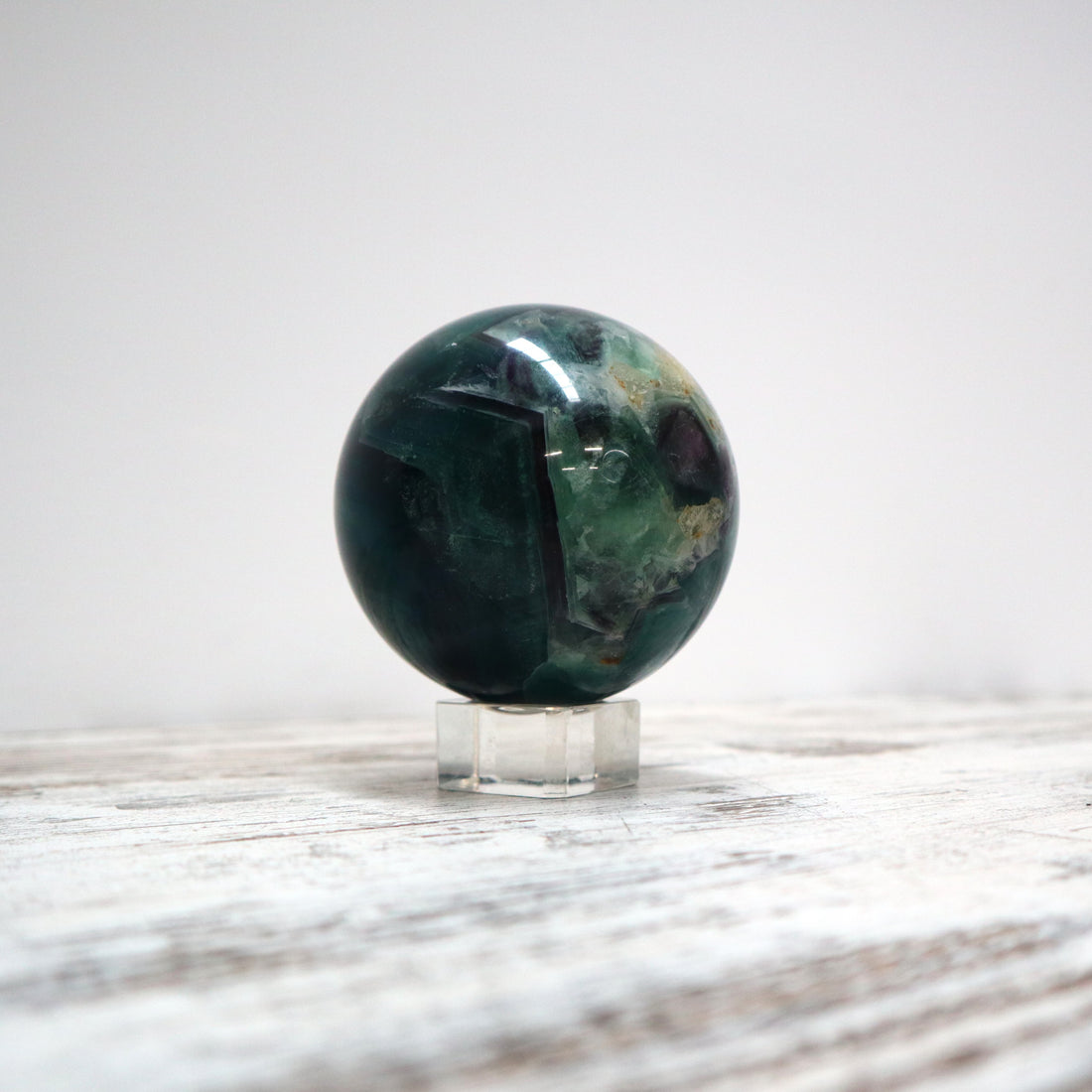 Fluorite Sphere | 1.1kg | Calm, Clarity &amp; Soulful Communication