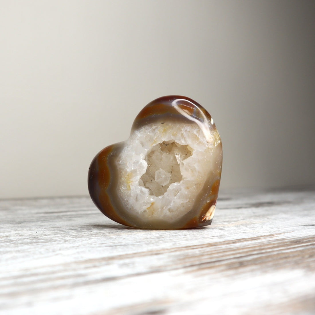 Druzy Agate Heart | 228g | Emotional Healing, Calm &amp; Gentle Strength