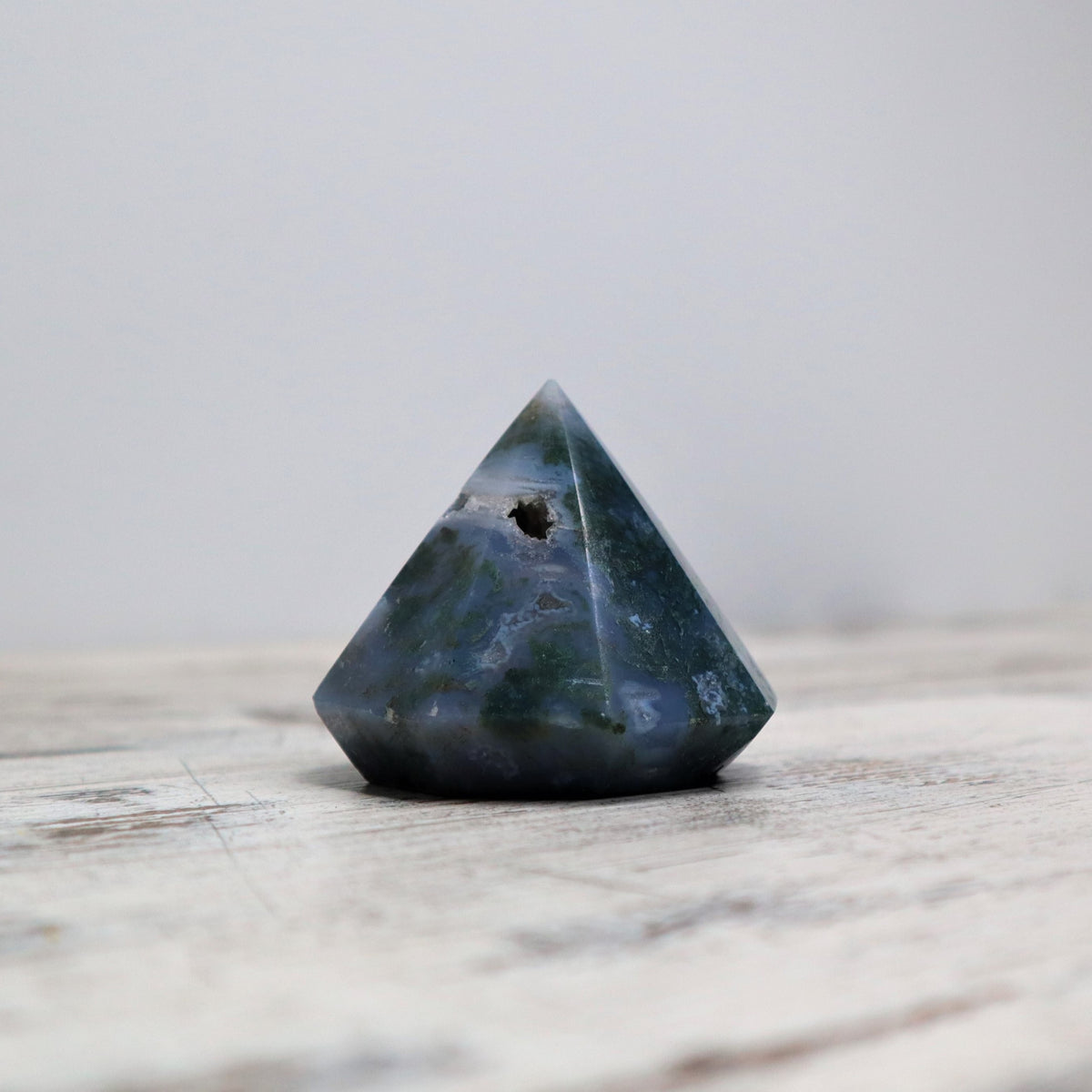 Moss Agate Diamond Carving | Growth, Grounding &amp; New Beginnings