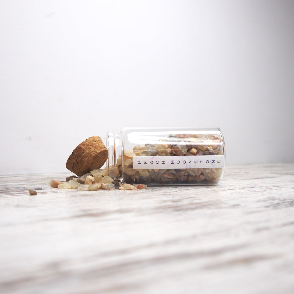 Peach Moonstone Chips Jar