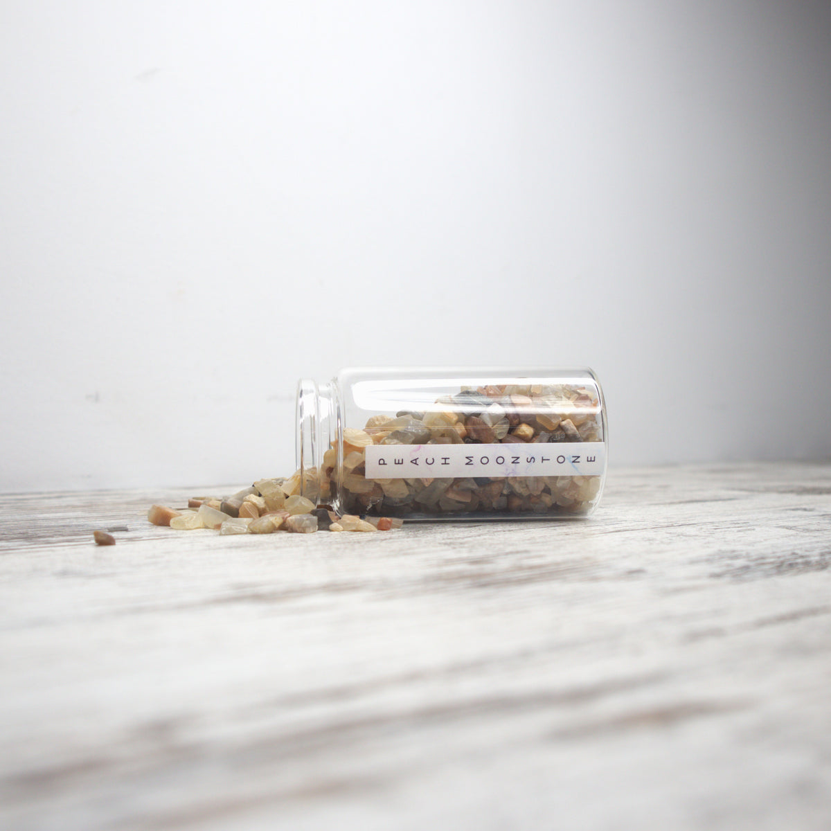 Peach Moonstone Chips Jar