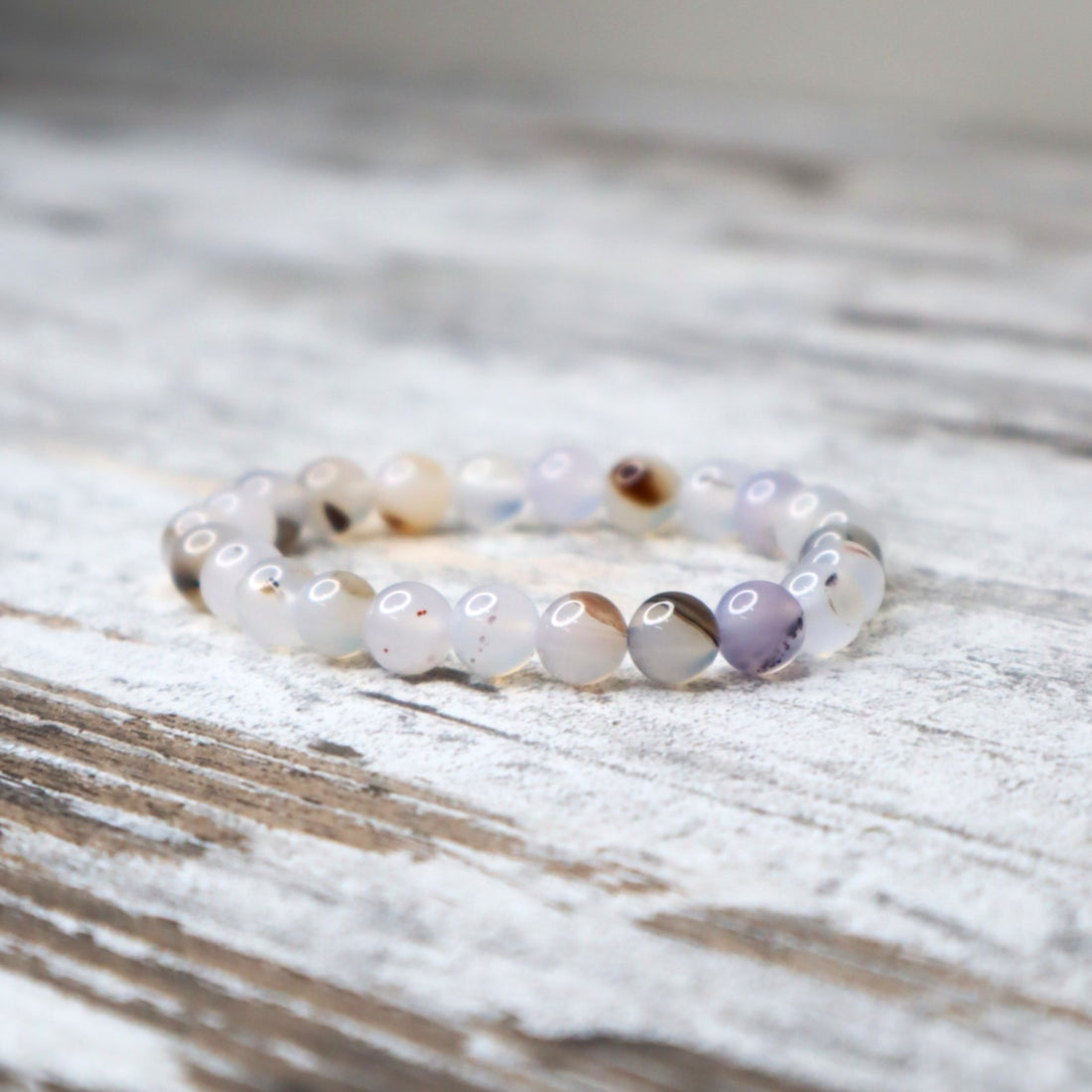 Agate Bead Bracelet | 8mm | Balance, Grounding &amp; Gentle Strength