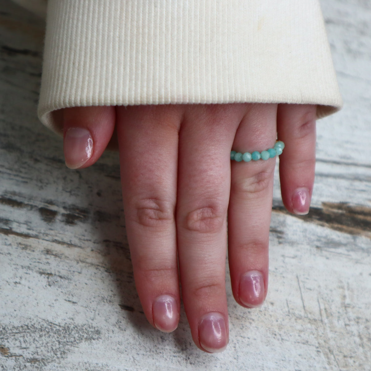 Amazonite Beaded Ring | Calm, Confidence &amp; Authentic Expression