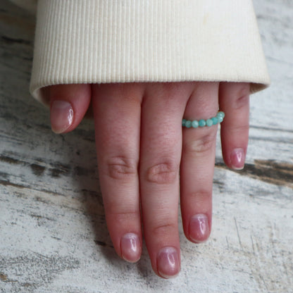 Amazonite Beaded Ring | Calm, Confidence &amp; Authentic Expression