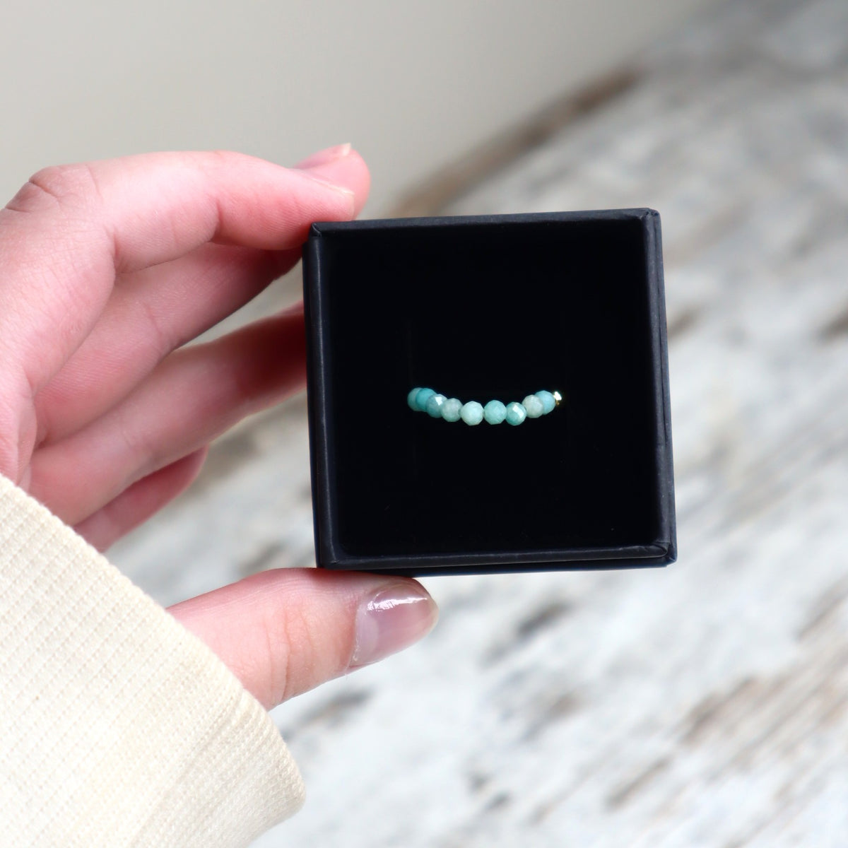Amazonite Beaded Ring | Calm, Confidence &amp; Authentic Expression