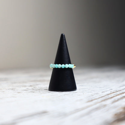 Amazonite Beaded Ring | Calm, Confidence &amp; Authentic Expression