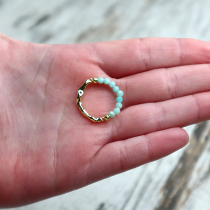Amazonite Beaded Ring | Calm, Confidence &amp; Authentic Expression