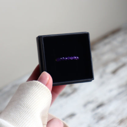 Amethyst Beaded Ring | Calm, Intuition &amp; Inner Peace