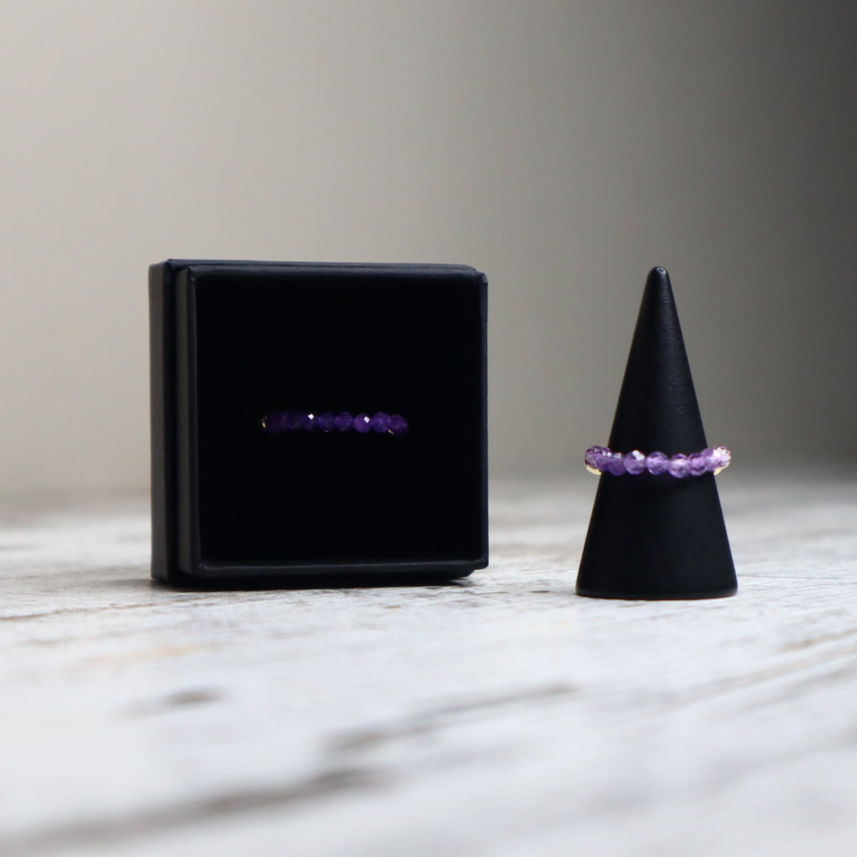 Amethyst Beaded Ring | Calm, Intuition &amp; Inner Peace