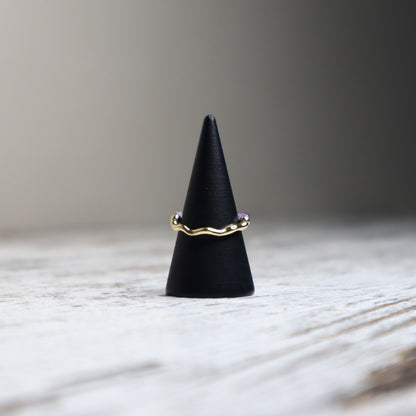Amethyst Beaded Ring | Calm, Intuition &amp; Inner Peace