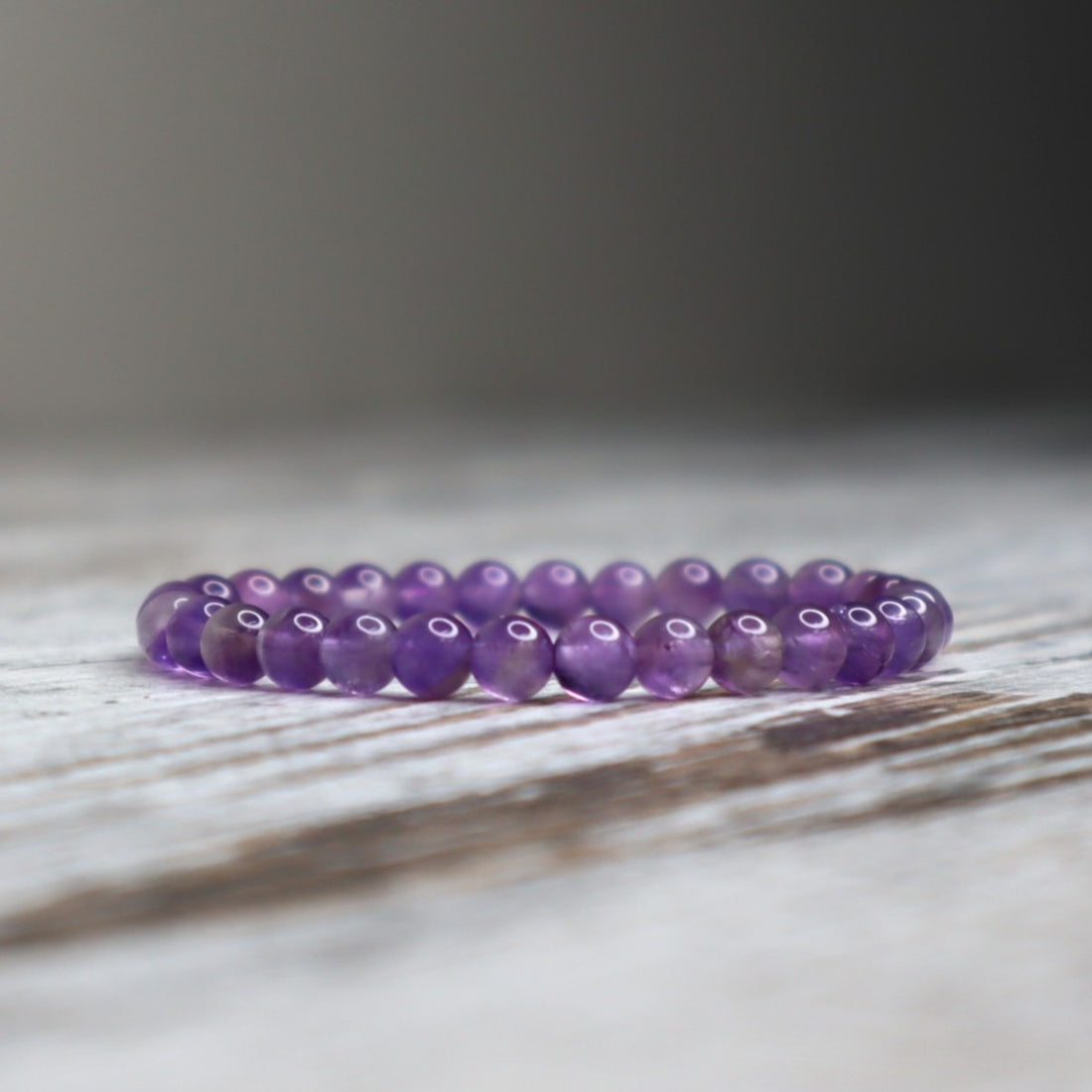 Amethyst Bead Bracelet | 6mm | Calm, Intuition &amp; Spiritual Protection