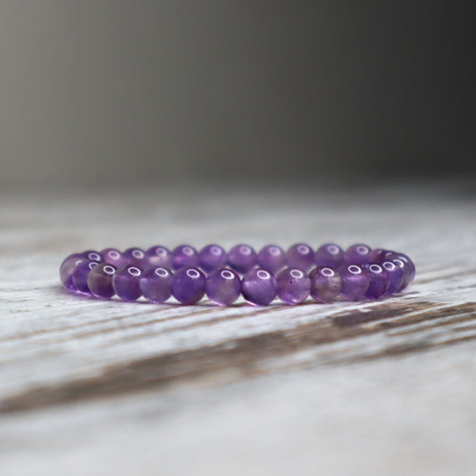 Amethyst Bead Bracelet | 6mm | Calm, Intuition & Spiritual Protection