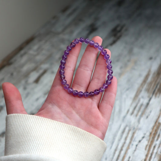 Amethyst Bead Bracelet | 6mm | Calm, Intuition & Spiritual Protection