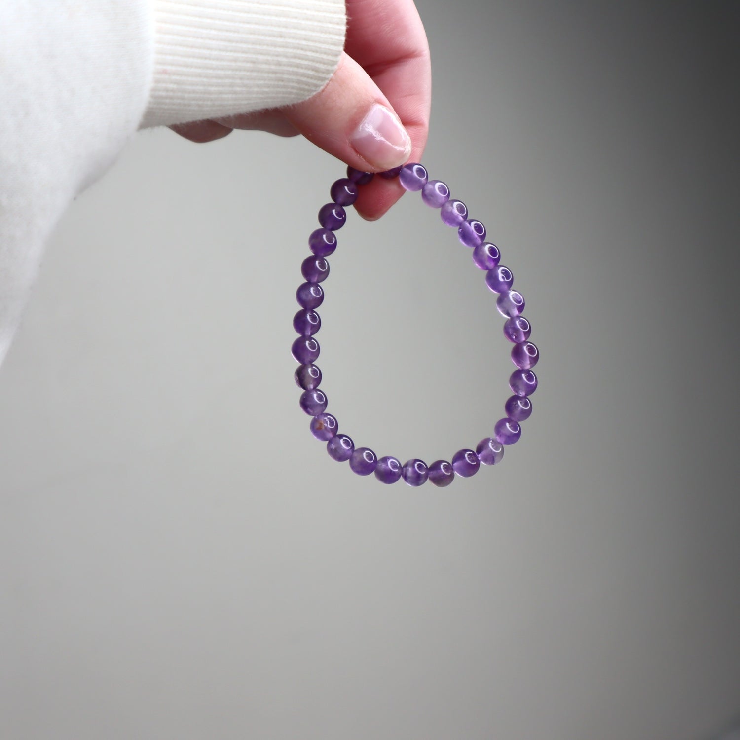 Amethyst Bead Bracelet | 6mm | Calm, Intuition &amp; Spiritual Protection