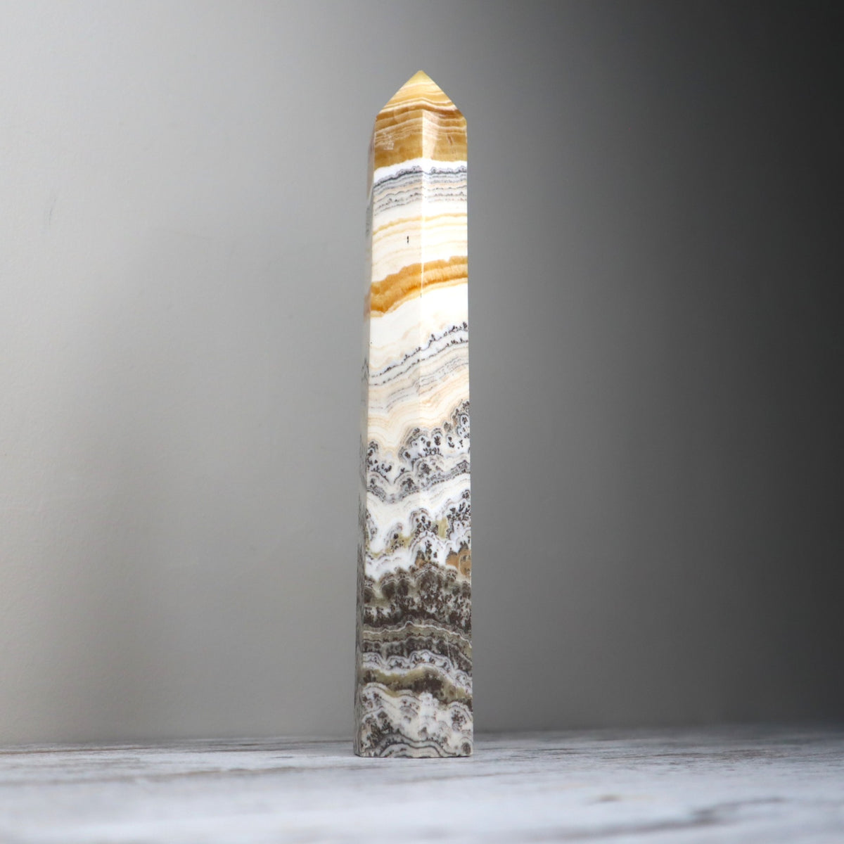 Banded Calcite Tower | Clarity, Flow &amp; Grounded Alignment