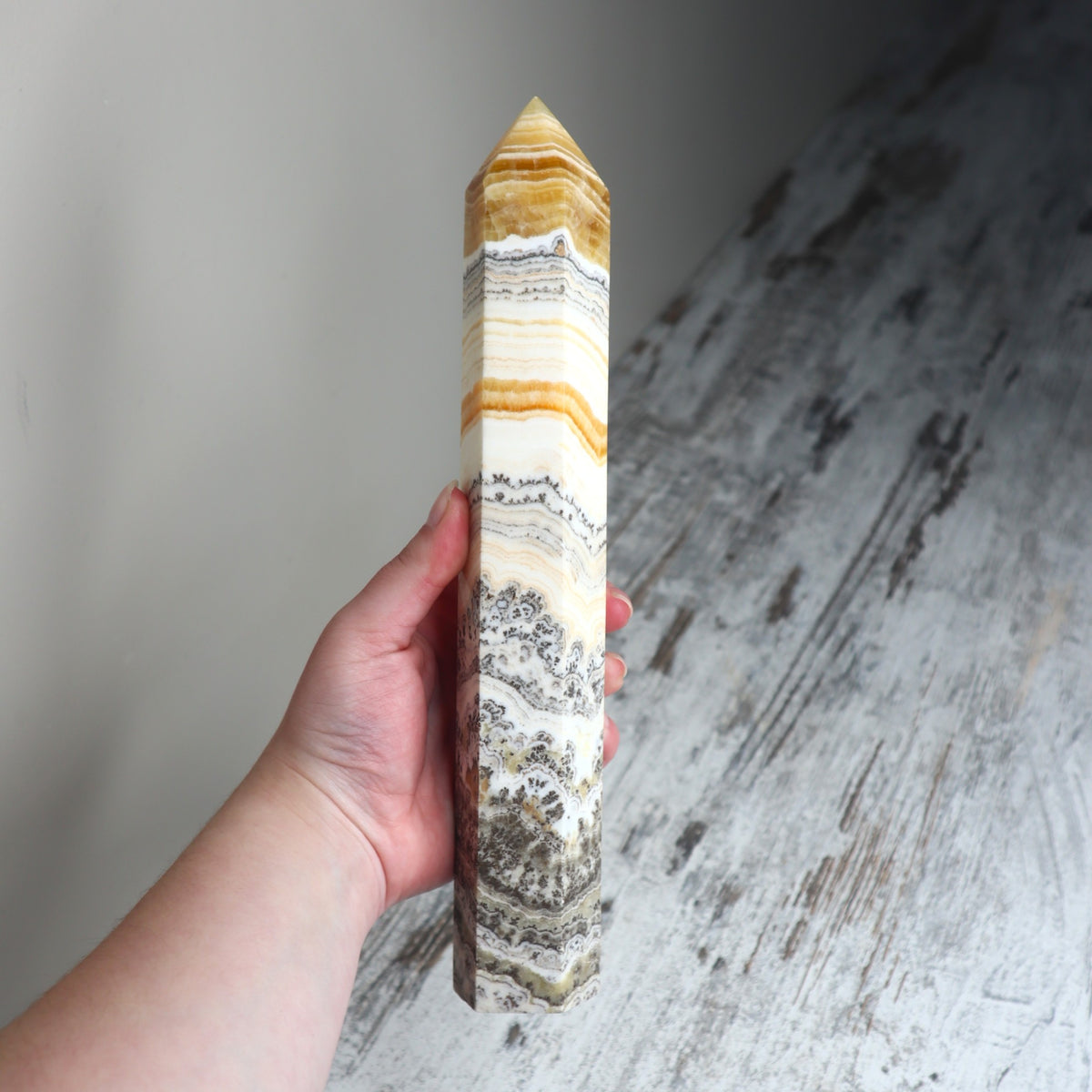 Banded Calcite Tower | Clarity, Flow &amp; Grounded Alignment