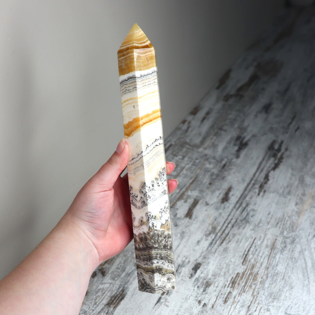 Banded Calcite Tower | Clarity, Flow &amp; Grounded Alignment