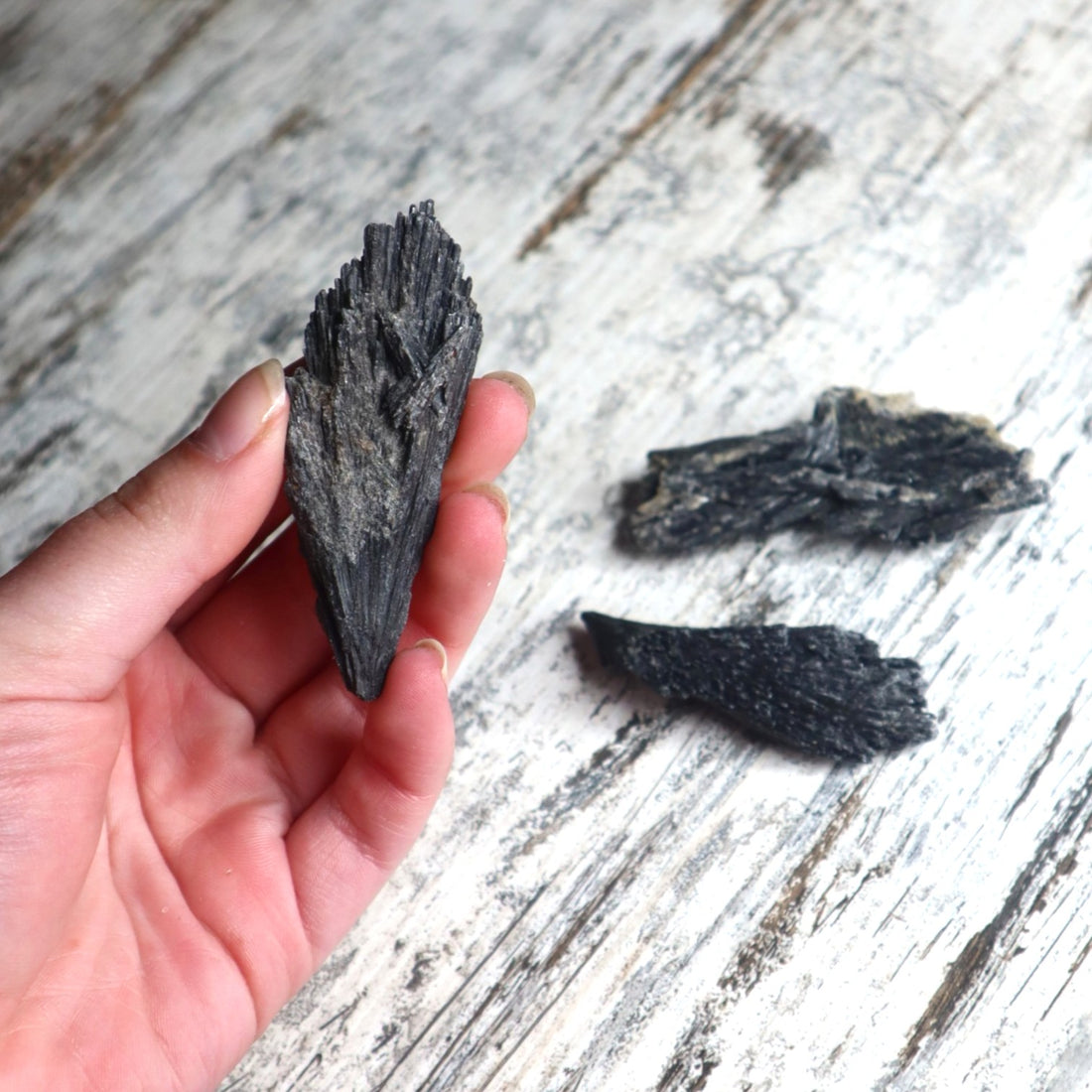Black Kyanite Mini Cluster | Protection, Grounding &amp; Energy Alignment